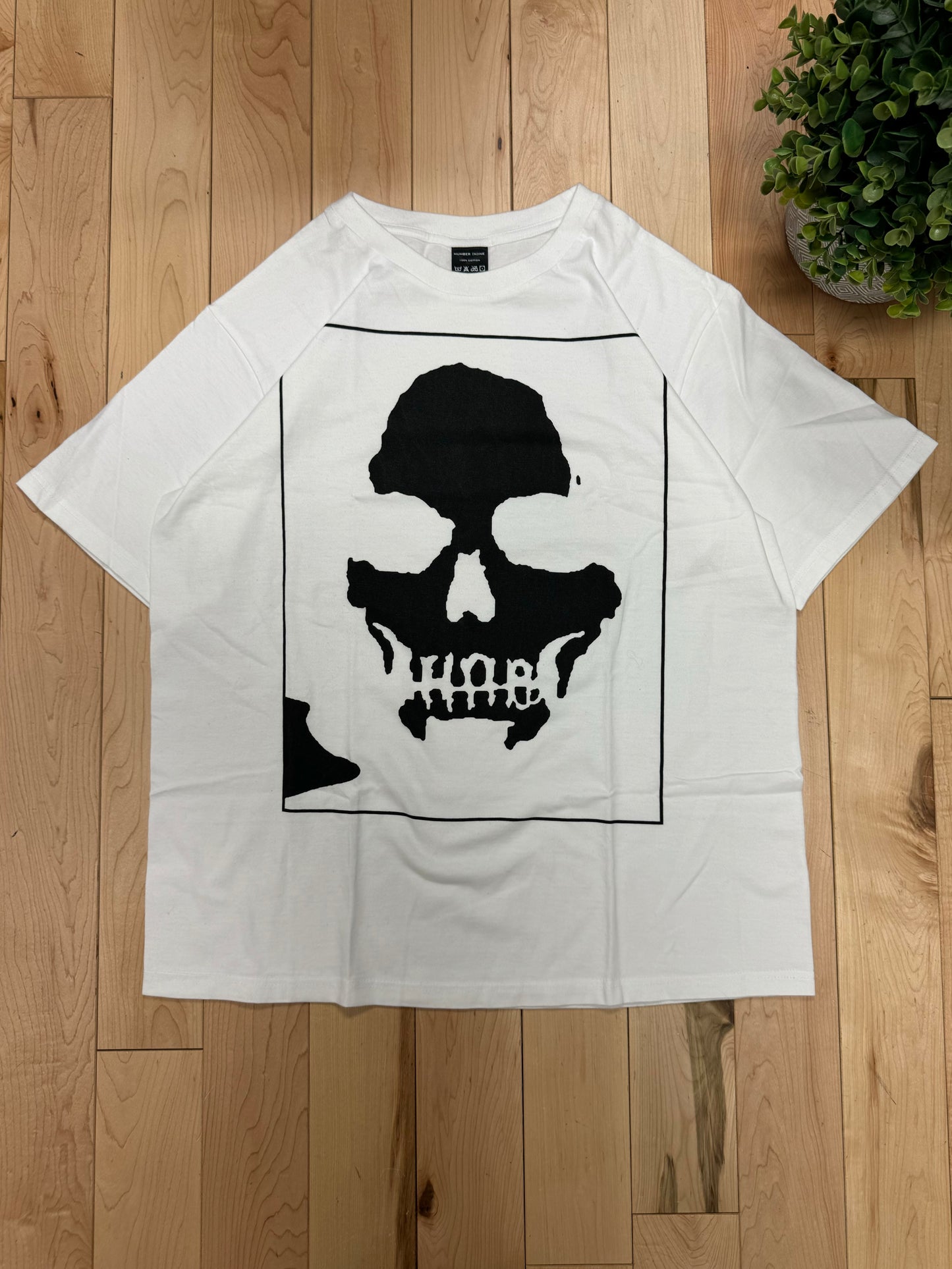 Number (N)ine SS2006 White Skull Graphic T-Shirt