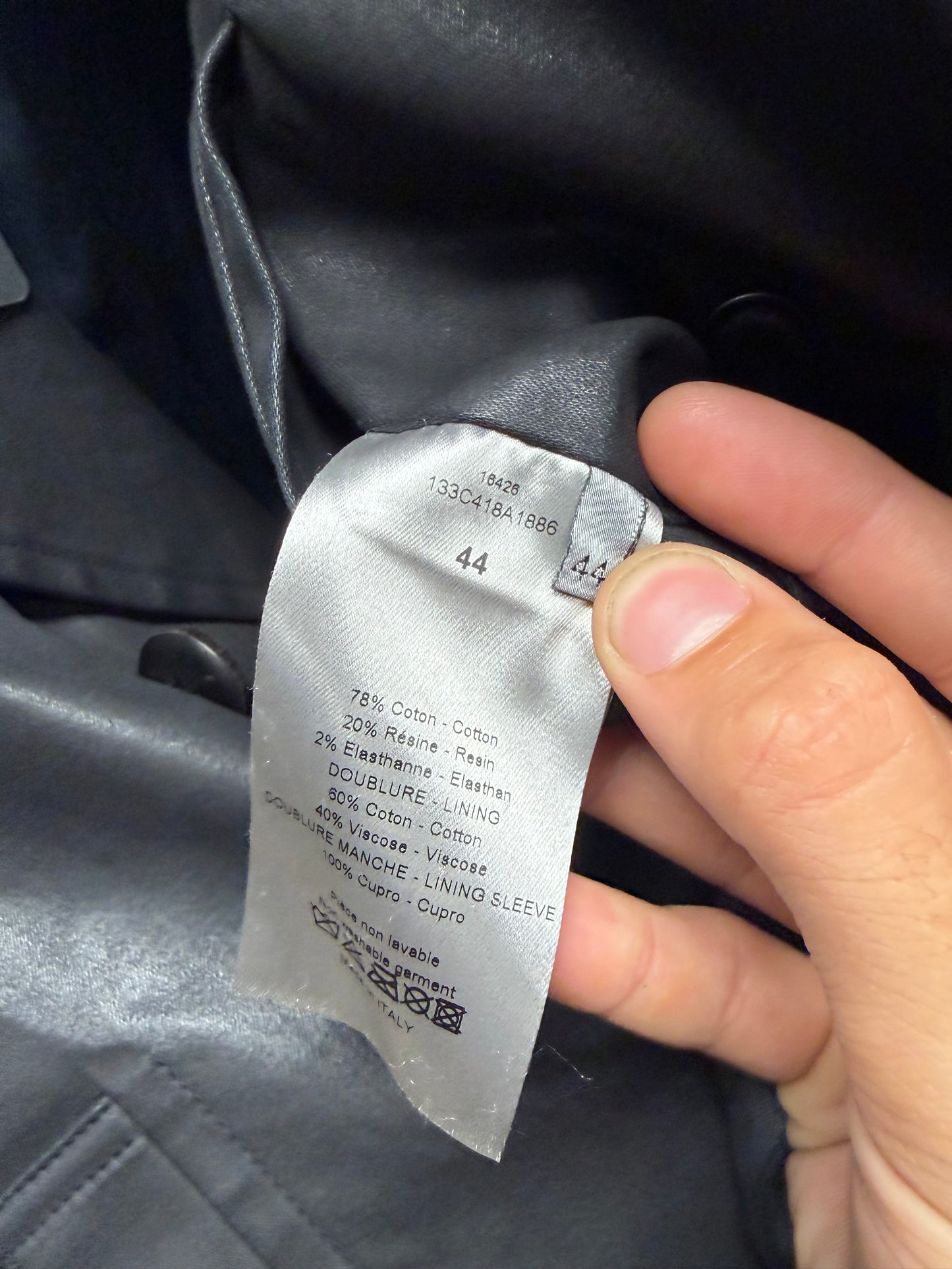 AW2013 Dior Homme Waxed Black Cropped ‘Double Breasted’ Peacoat