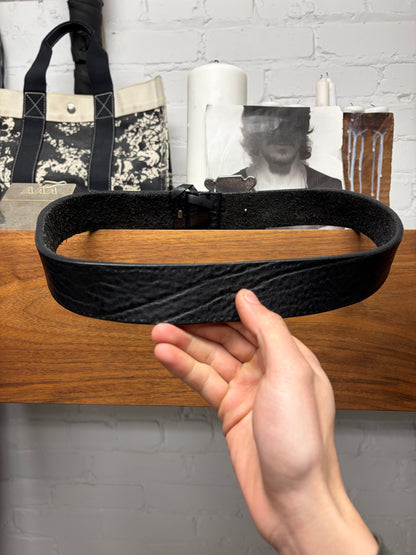 Gucci ‘Baseball Logo’ Black Leather Belt