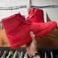 Balenciaga ‘Cote’ Pleated Red Leather High Top Sneakers