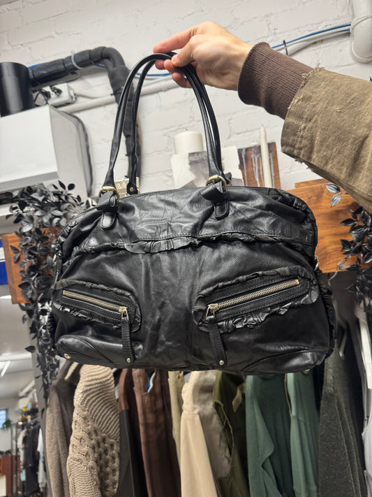 2000s Gucci ‘Sabrina’ Black Calfskin Leather Boston Bag