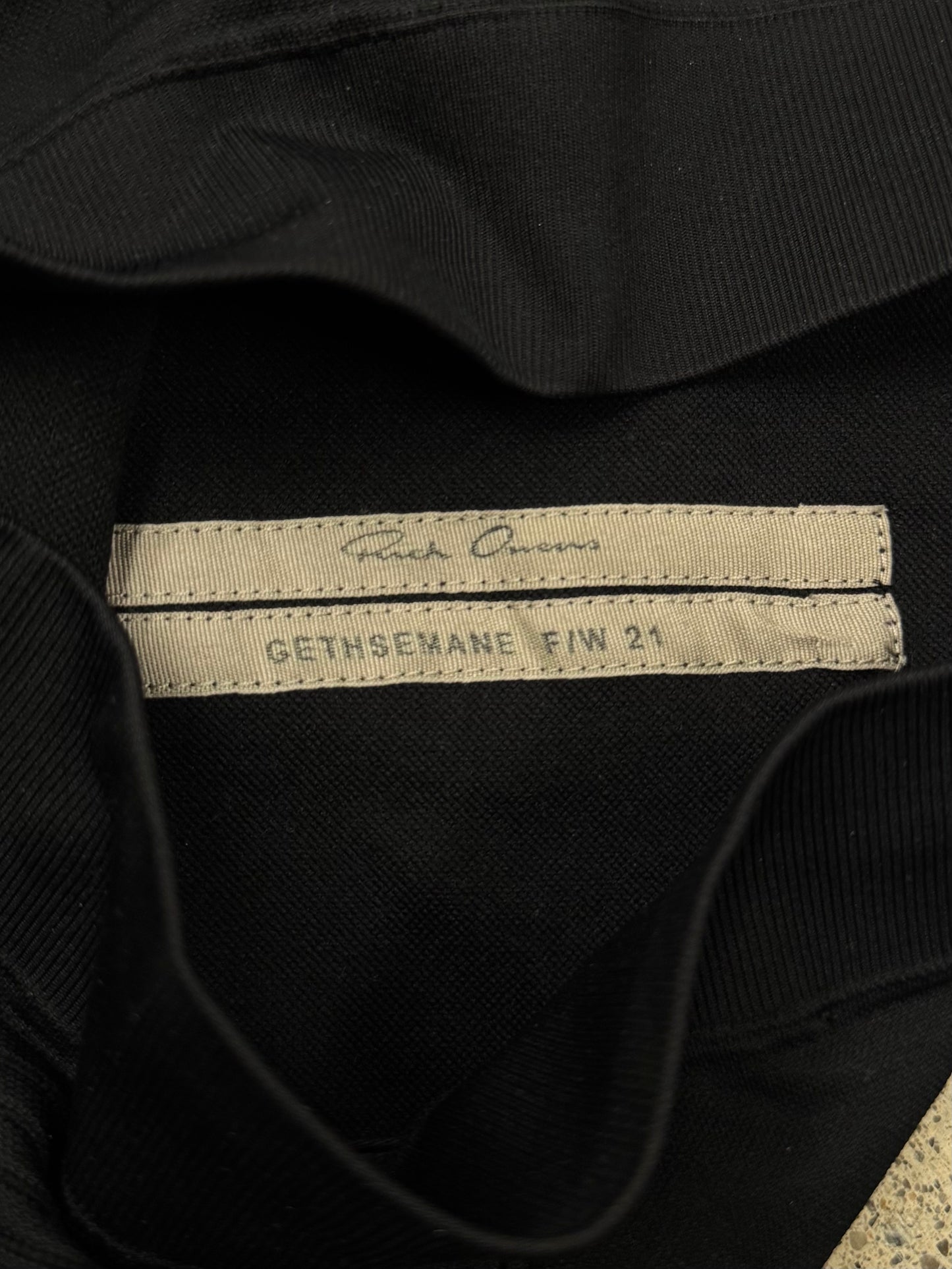 AW2021 Rick Owens ‘Gethsemane’ Ribbed Black Bike Shorts