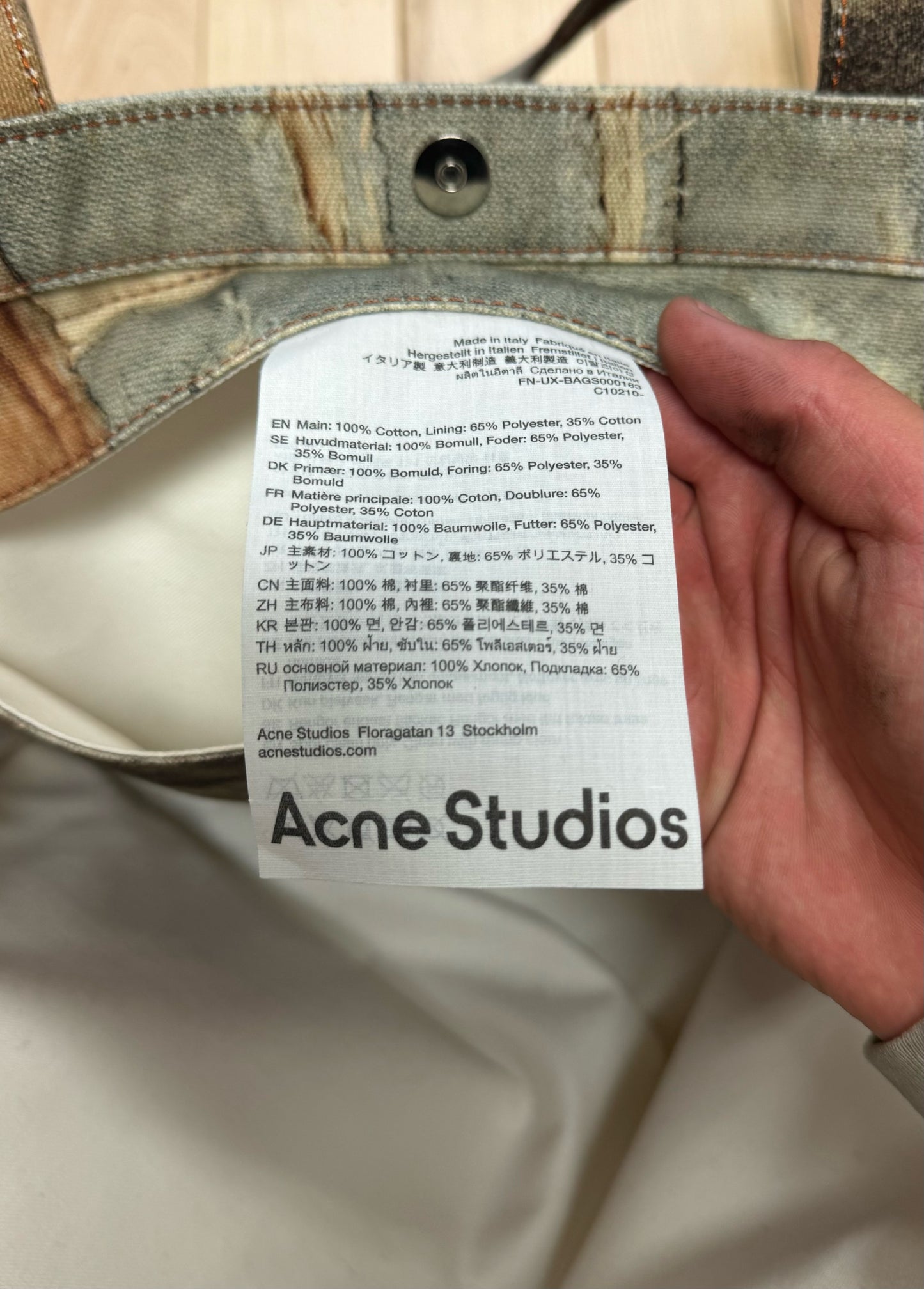 AW2023 Acne Studios Trompe L’œil Denim Tote Bag