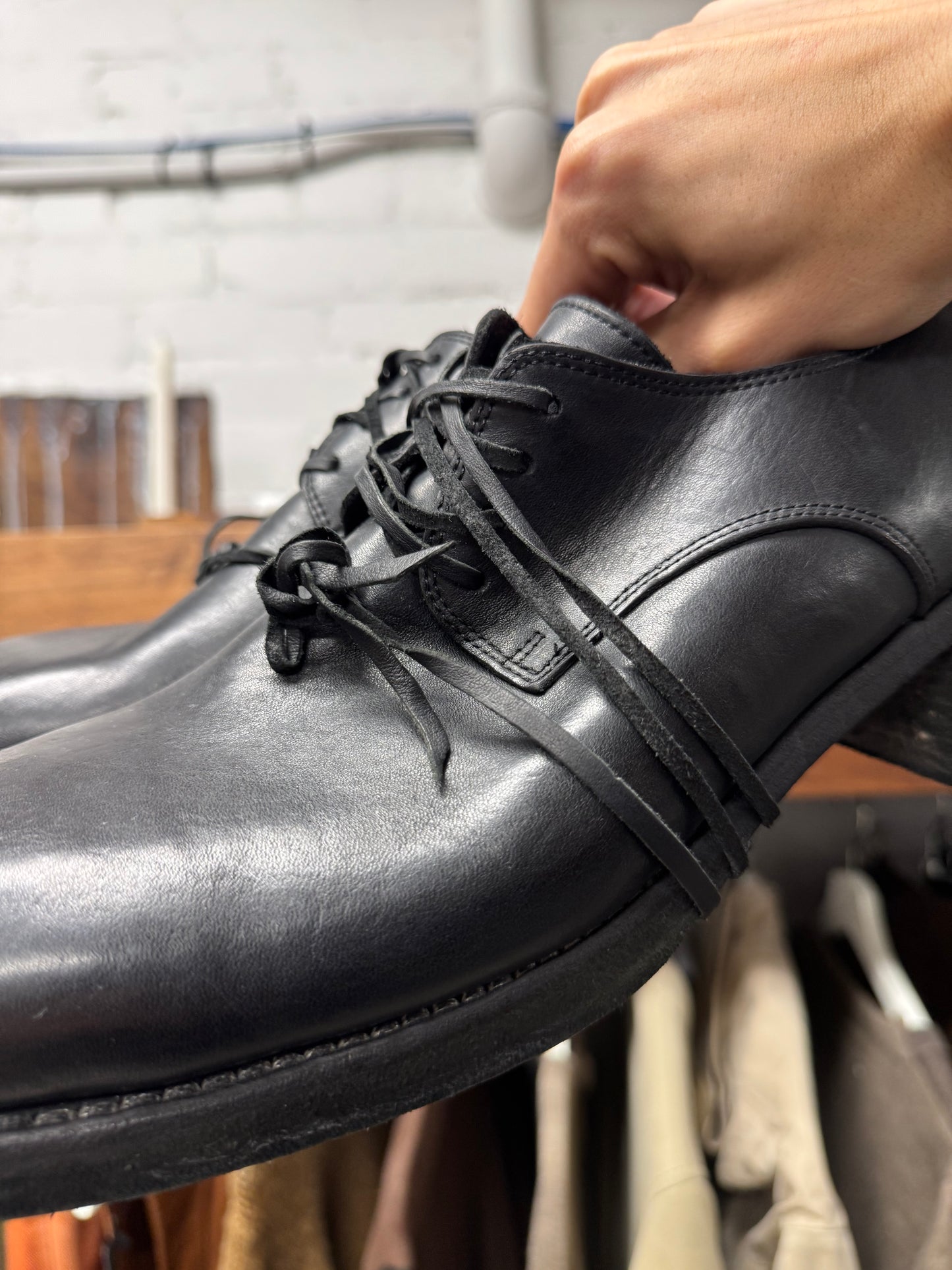 Guidi 9082 Full Grain Horse Leather Square Toe Derbys