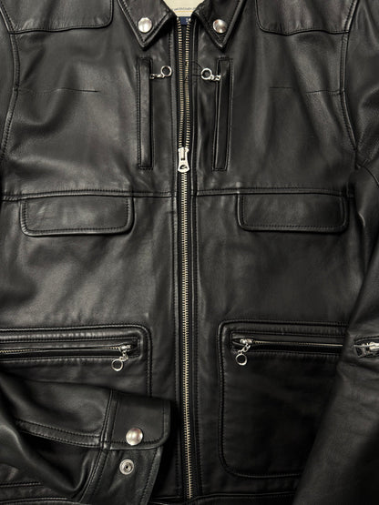AW2007 Undercover Black Lambskin Leather Worker’s Jacket