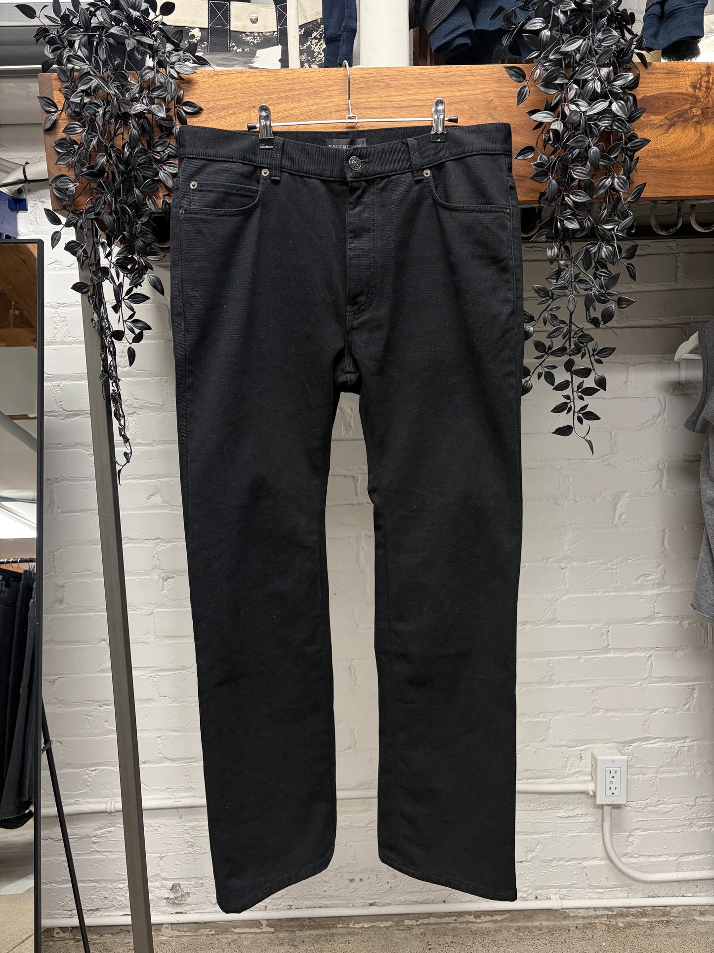 2022 Balenciaga Black Bootcut/Straight Leg Denim