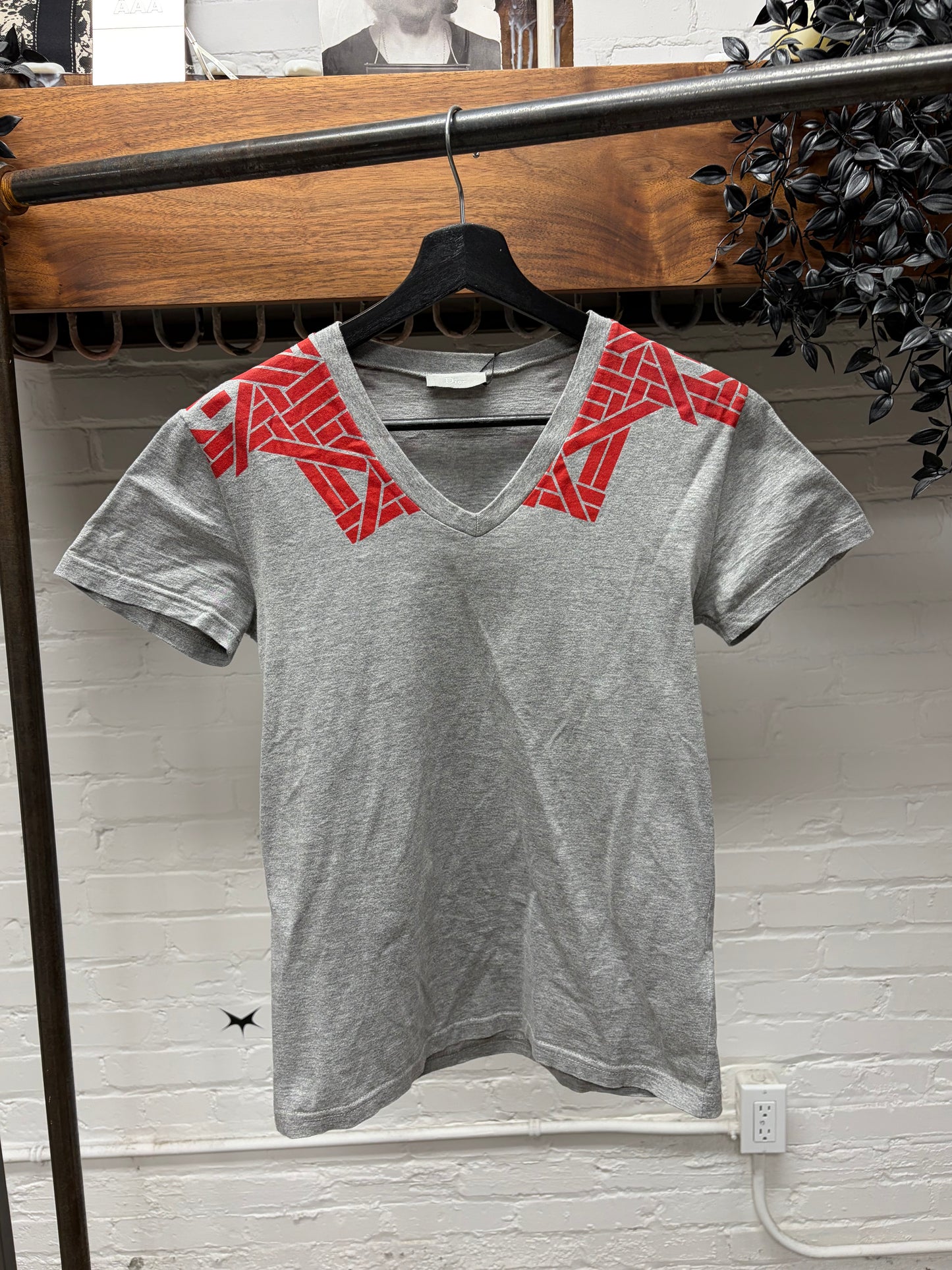 SS2008 Dior Homme by Kris Van Assche ‘Geometric’ V-Neck T-Shirt