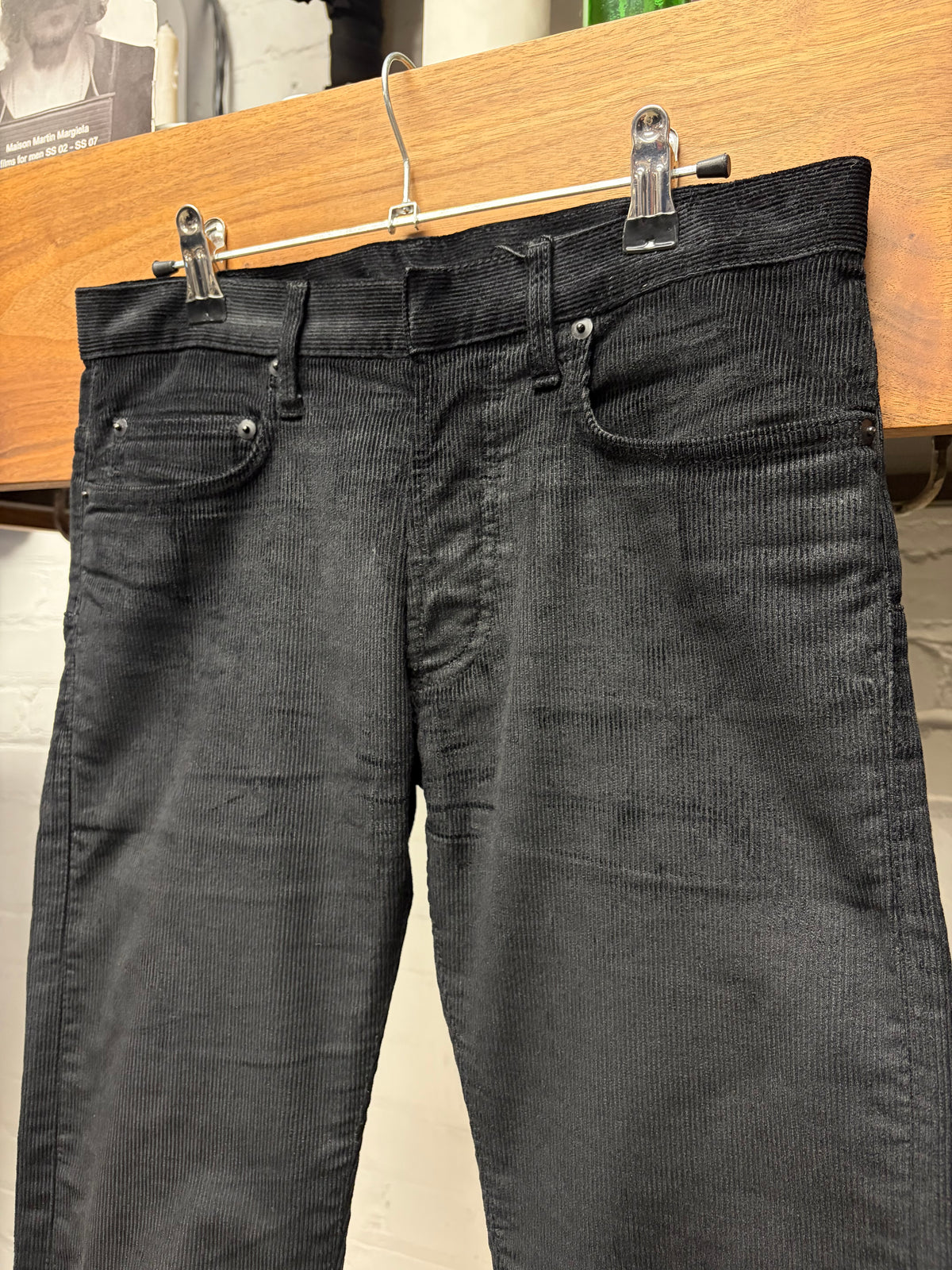 AW2007 Dior Homme by Hedi Slimane ‘Navigate’ Waxed Black Corduroy Skinny Jeans