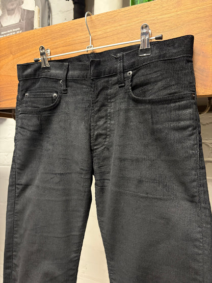 AW2007 Dior Homme by Hedi Slimane ‘Navigate’ Waxed Black Corduroy Skinny Jeans
