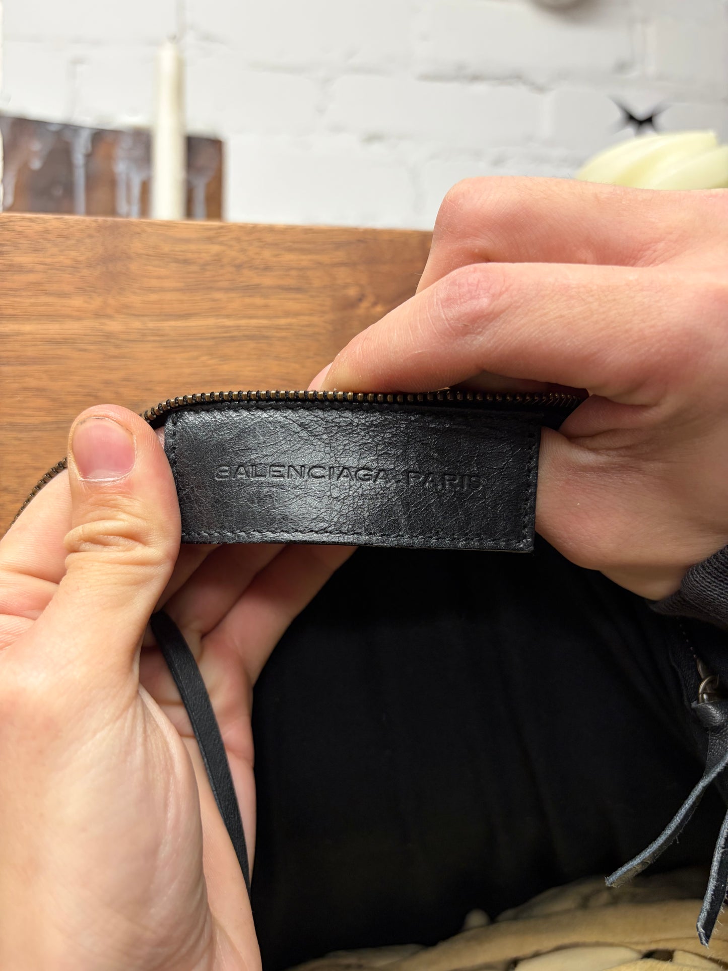 Balenciaga ‘Courrier XL’ Black Lambskin Leather Crossbody Messenger Bag