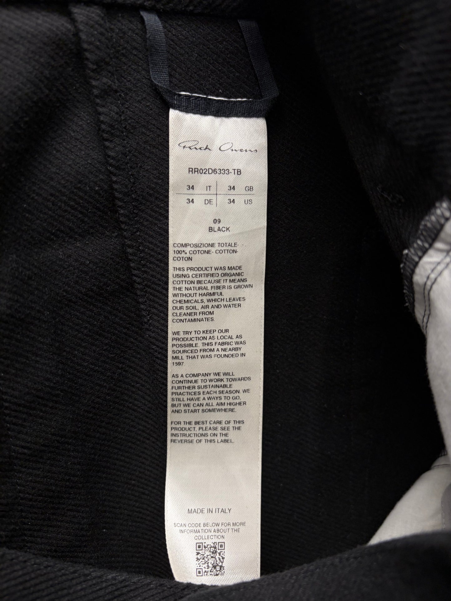 AW2024 Rick Owens ‘Geth’ Black Wide Leg Denim