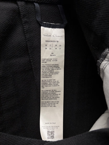 AW2024 Rick Owens ‘Geth’ Black Wide Leg Denim