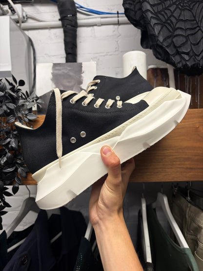 Rick Owens Black Canvas Pentagram ‘Abstact Sole’ Ramones Low Top Sneakers