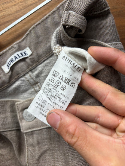 Auralee ‘Hard Twist’ Brown Relaxed Fit Denim