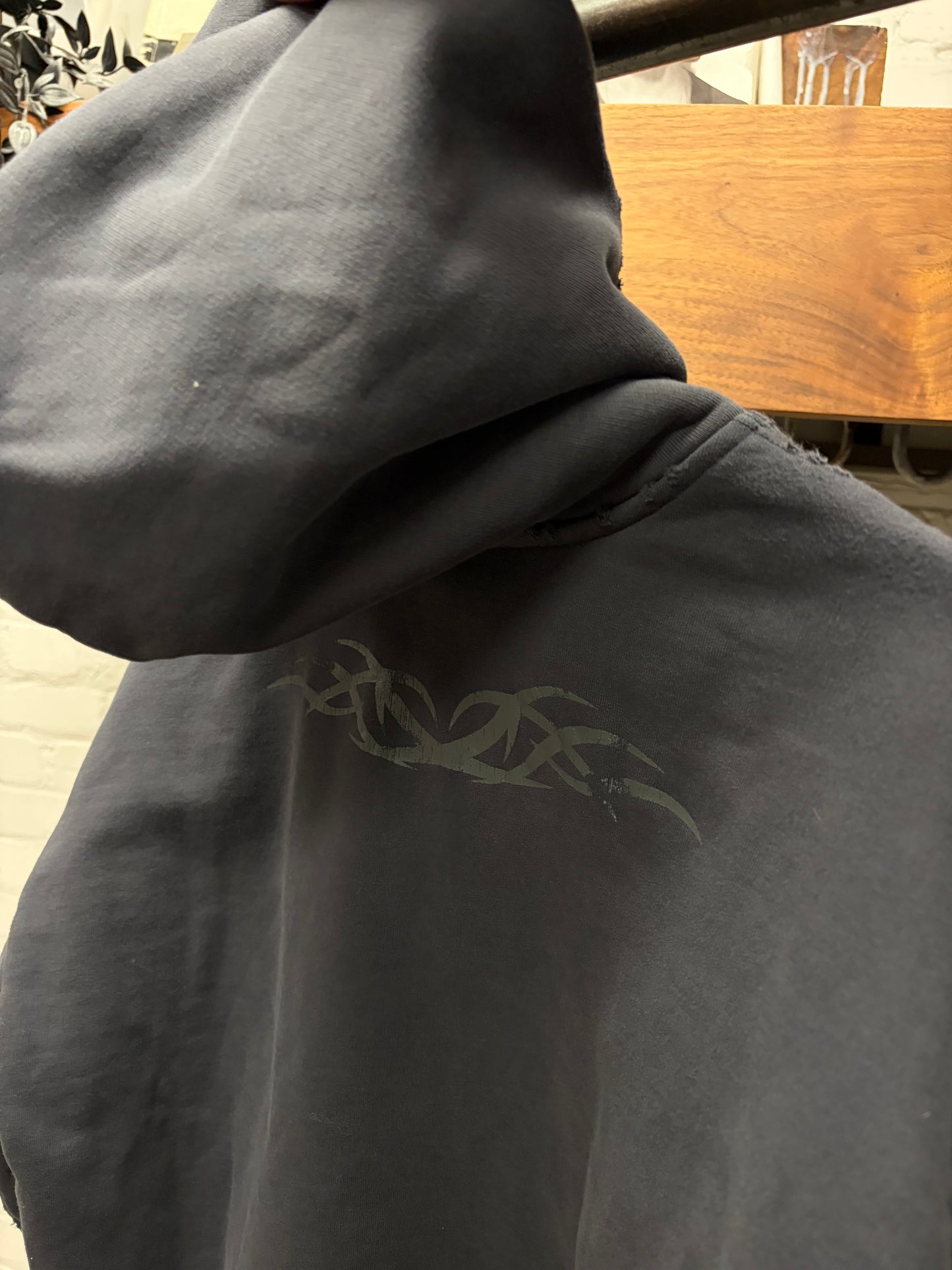 AW2024 Balenciaga ‘Tacky Logo’ Gothic Black Zip-Up Hoodie