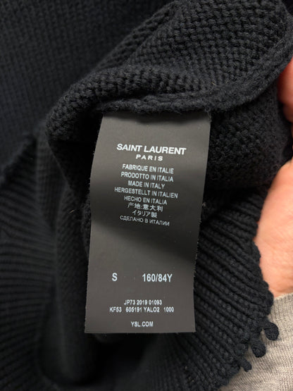 2019 Saint Laurent Distressed ‘Raw Hem’ Wool Knit Sweater