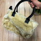 2000s Dolce & Gabbana Faux Fur Handbag + Hip Clutch