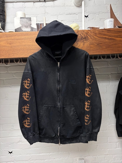 AW2023 Balenciaga ‘Heavy Metal’ Mud/Thrash Distressed Zip Up Hoodie