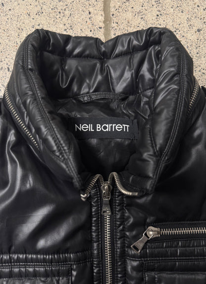 Neil Barrett Down Filled Black Moto-Biker Jacket