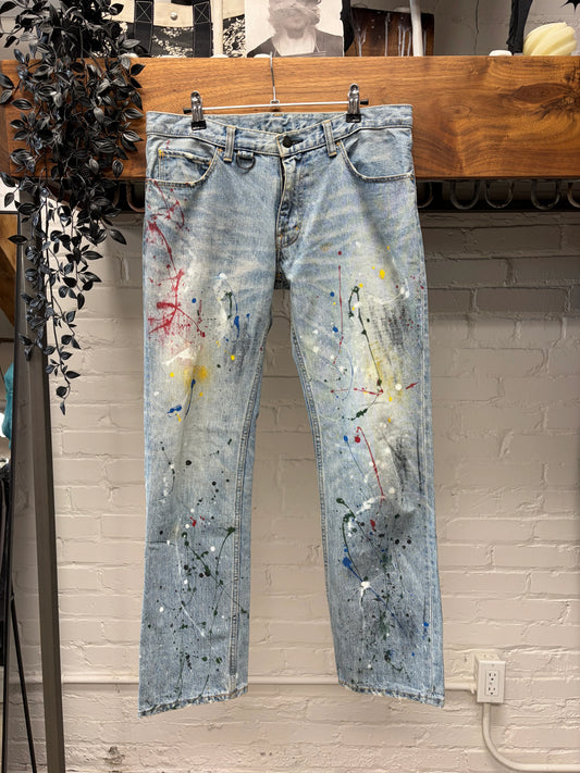 SS2006 Number (N)ine ‘Welcome to the Shadows’ Paint Splattered Denim
