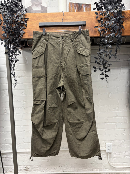 Yohji Yamamoto Pour Homme Military Green Wide Leg ‘Parachute’ Cargo Pants