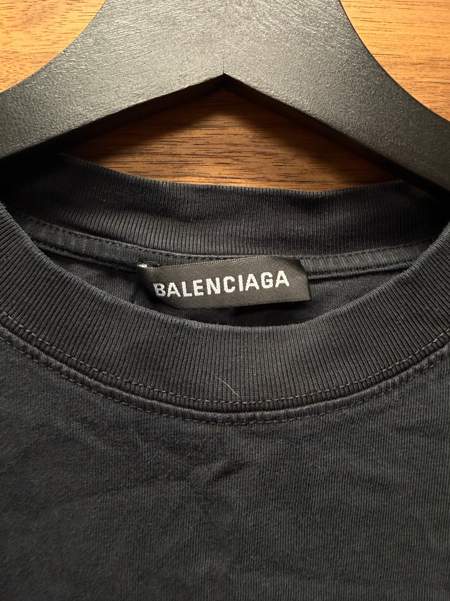 2018 Balenciaga ‘Simple Logo’ Black Short Sleeve Shirt