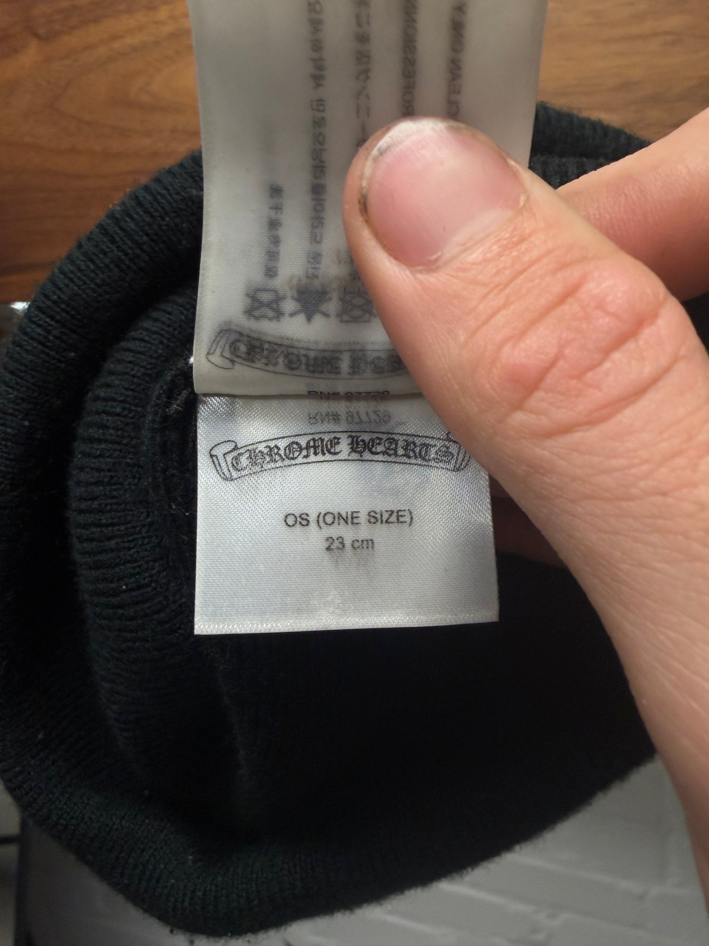 Chrome Hearts Black ‘CH Plus Cross’ Logo Beanie