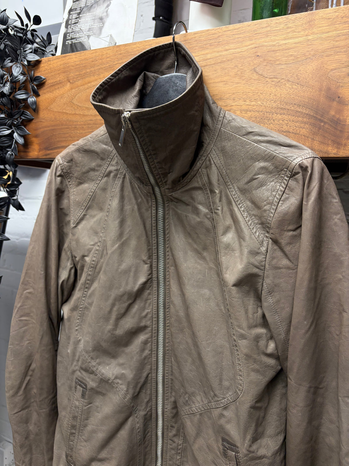 Rick Owens 0&M era Dark Dust Lambskin Leather High-Neck
Leather Jacket