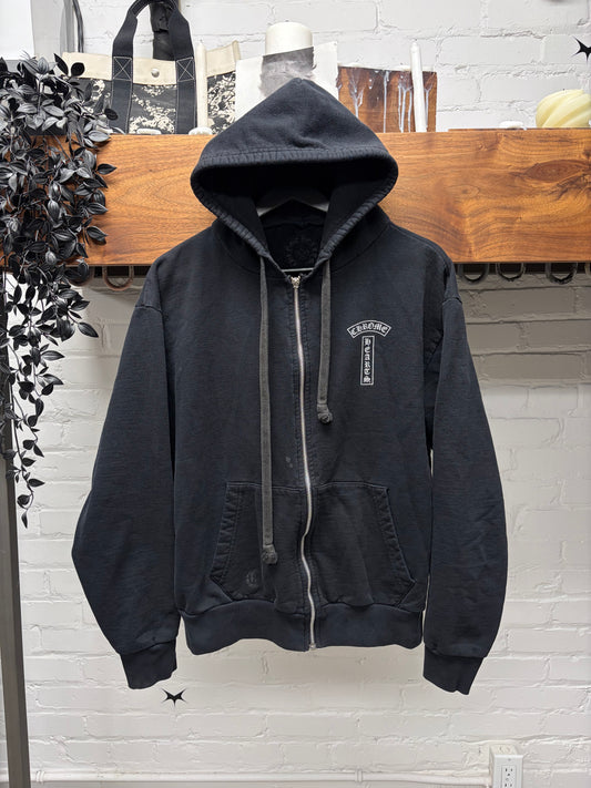 Vintage Chrome Hearts ‘T-Bar Logo’ Black Zip-Up Hoodie