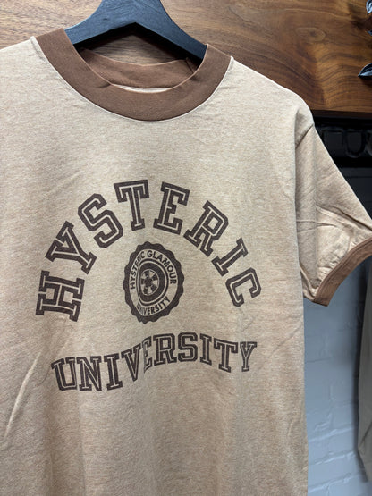 Vintage Hysteric Glamour ‘Hysteric University’ Brown Cotton Ringer T-Shirt
