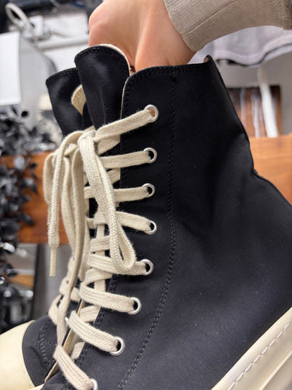 Rick Owens Black Canvas ‘Ramones’ Black/Milk High Top Sneakers