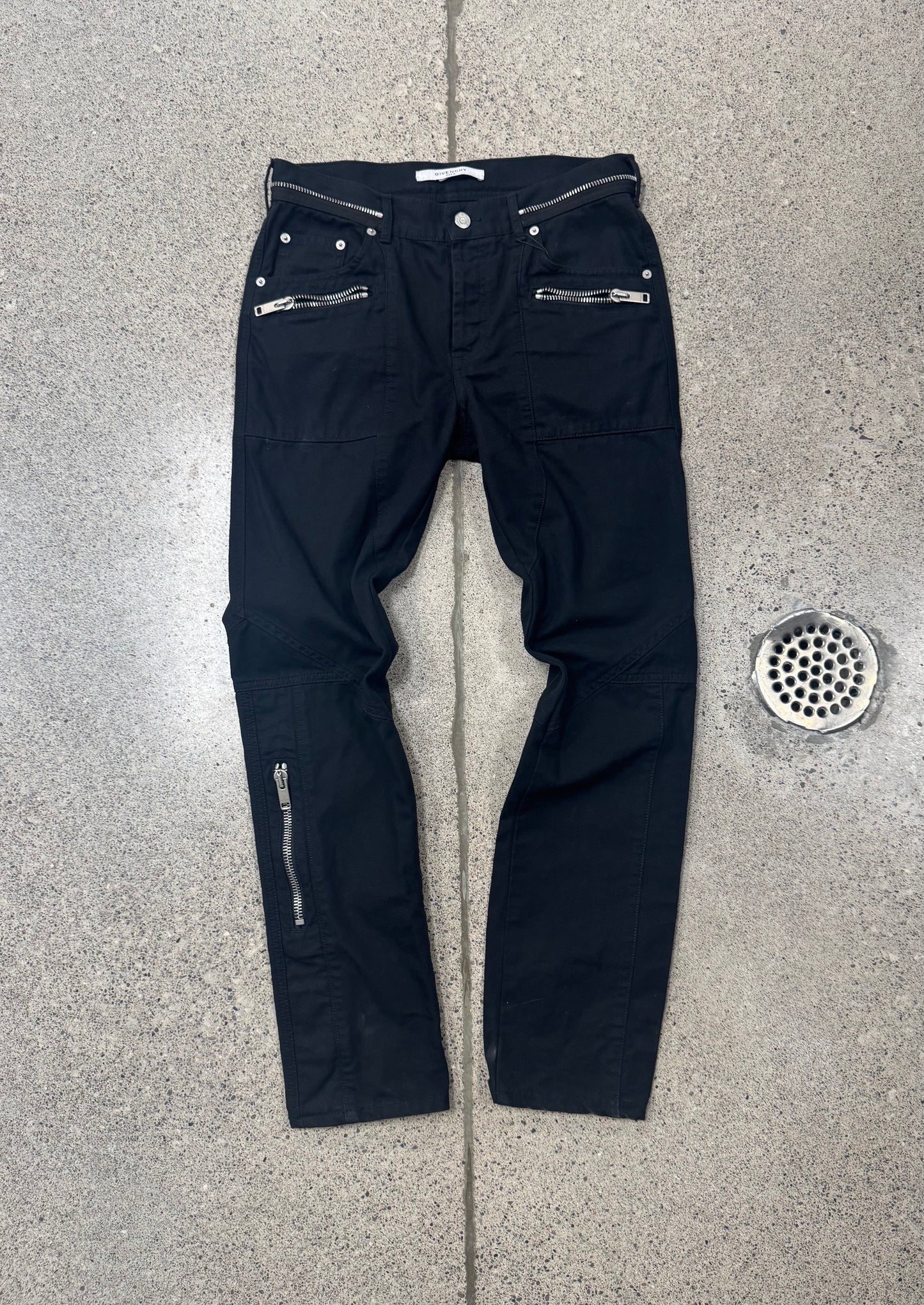 Givenchy Black Slim/Skinny ‘Zip’ Biker Denim