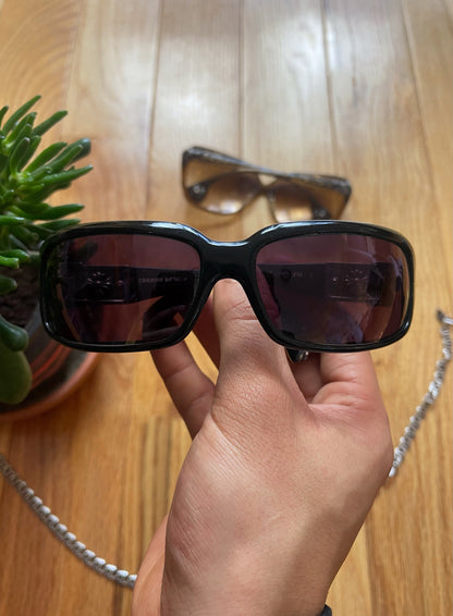 Chrome Hearts ‘Fix’ 925 Silver Cross Logo Purple Tinted Sunglasses.