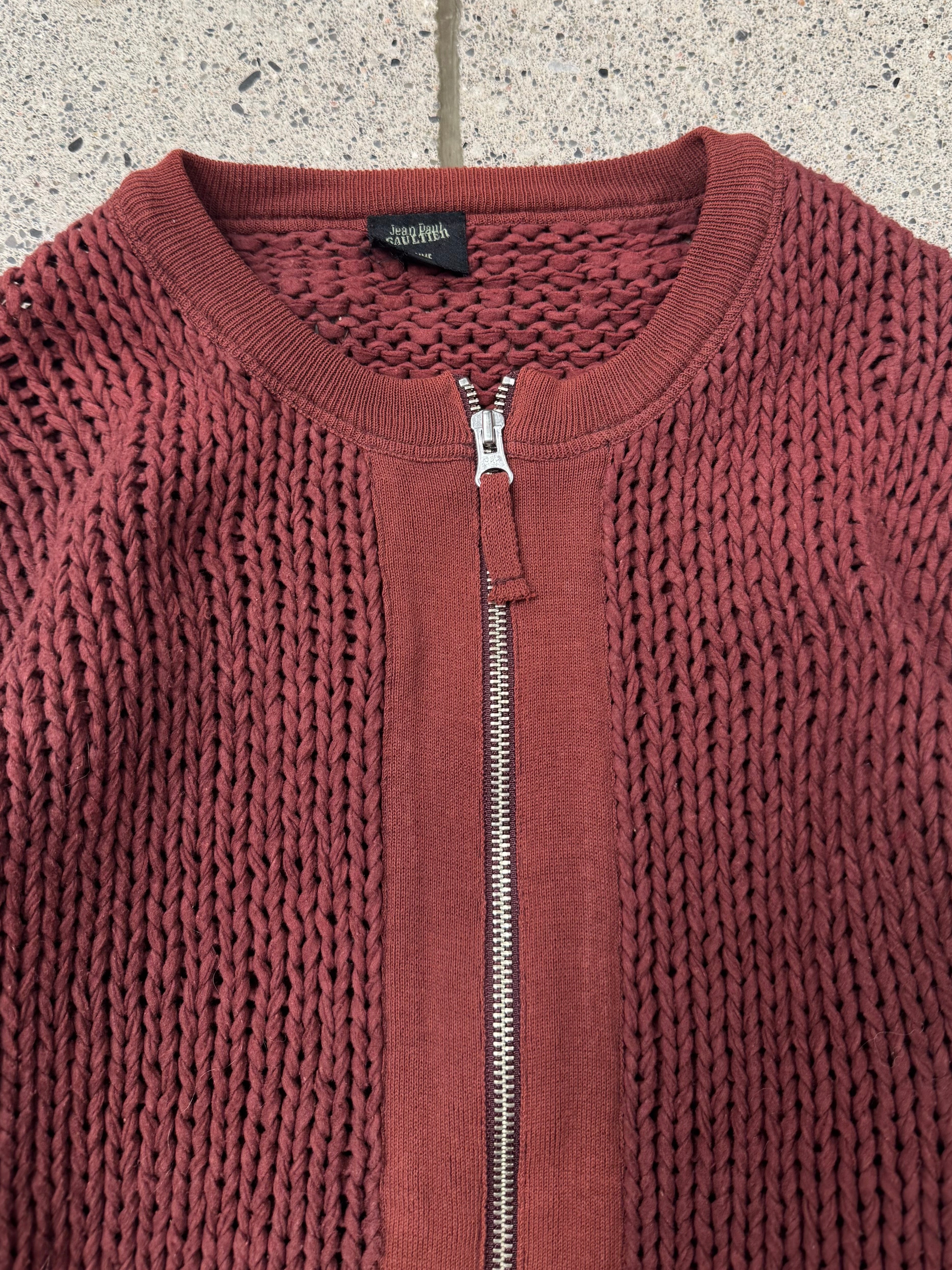 Vintage Jean Paul Gaultier 'Pour Homme' Cable Knit Zip Up