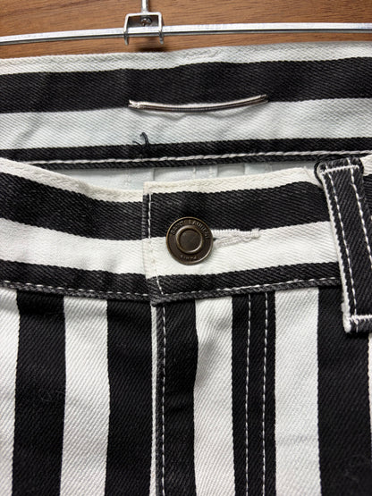Saint Laurent by Hedi Slimane Striped Black/White 'D02' Skinny Jeans