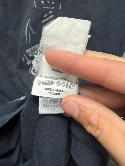 Vintage Chrome Hearts ‘Dagger Logo’ Faded Black Graphic T-Shirt