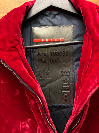 Vintage Prada Sport Crushed Velour Jacket with Nylon Shell Interior