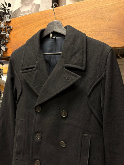AW2013 Dior Homme Cropped Black Wool Double Breasted Peacoat