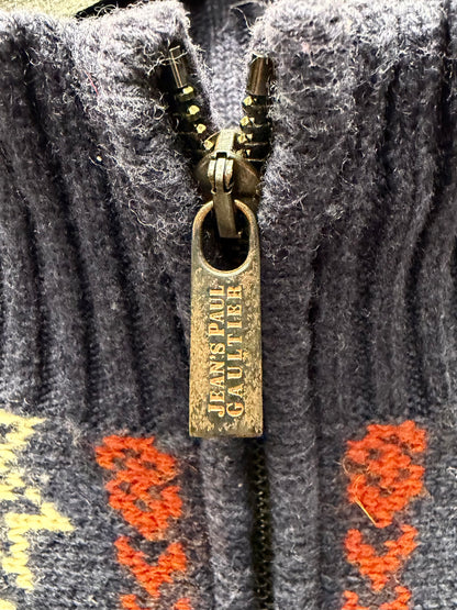 Vintage Jean Paul Gaultier ‘Nordic Pattern’ Zip-Up Knit Sweater