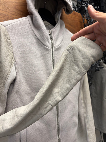 Rick Owens ‘Scuba’ O&M era Wool/Leather Pearl Hooded Zip-Up Jacket