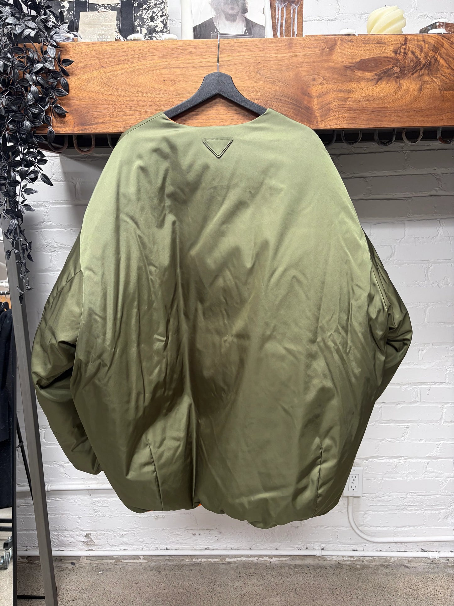 Prada Military Green Re-Nylon Oversized Bomber Jacket