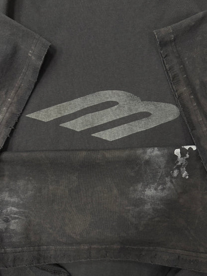 SS2024 Balenciaga ‘3B’ Distressed Black Oversized T-Shirt