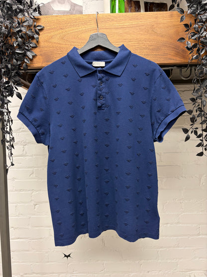 Dior Homme Full Pattern ‘Bee Logo’  Embroidered Navy Blue Polo