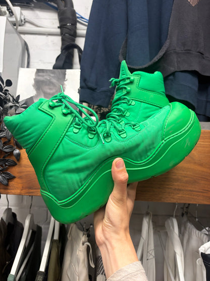 Bottega Veneta ‘Puddle Bomber’ Green Combat Boots