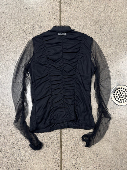 Vintage Jean Paul Gaultier ‘Sheer Sleeve’ Ruffled Button Top