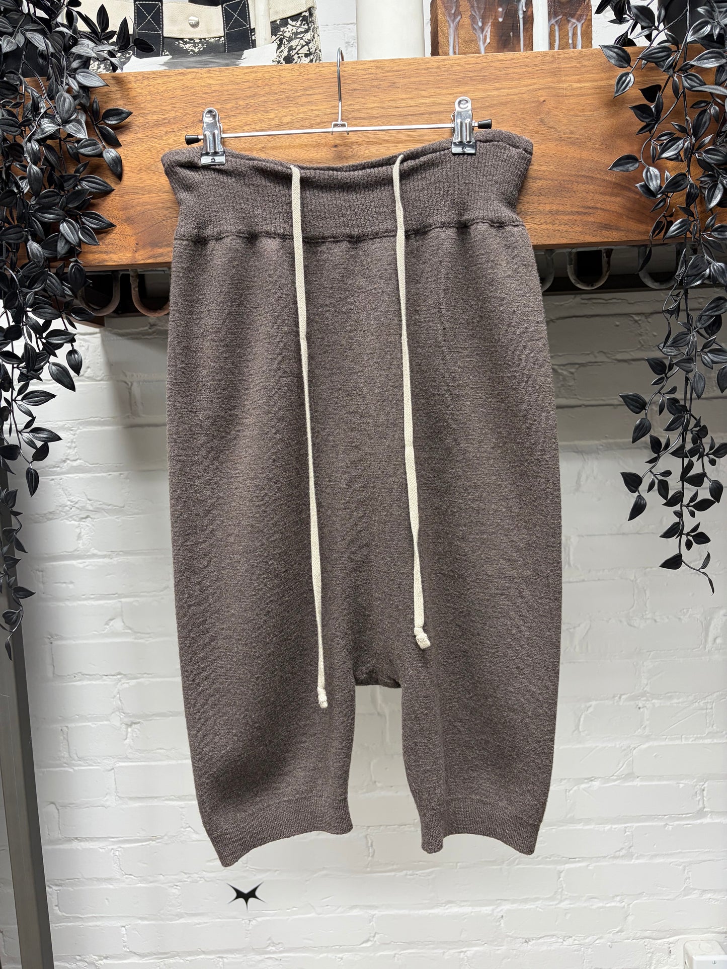 AW2016 Rick Owens ‘Mastadon’ Cashmere Dust Drop Crotch Shorts