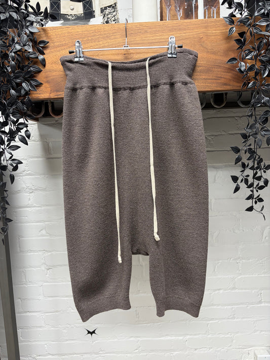 AW2016 Rick Owens ‘Mastadon’ Cashmere Dust Drop Crotch Shorts