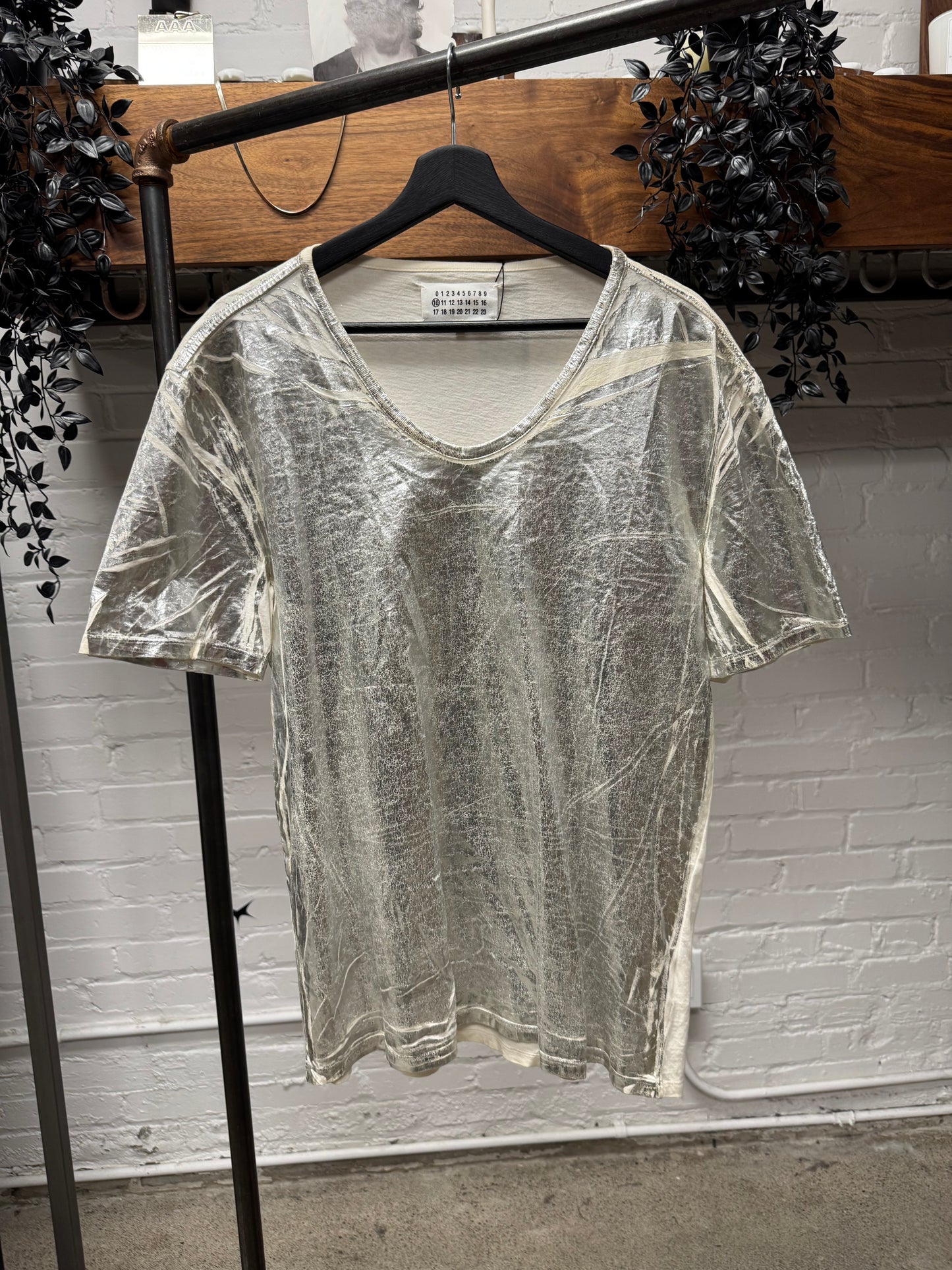 SS2014 Maison Margiela ‘Silver Foil’ Coated T-Shirt