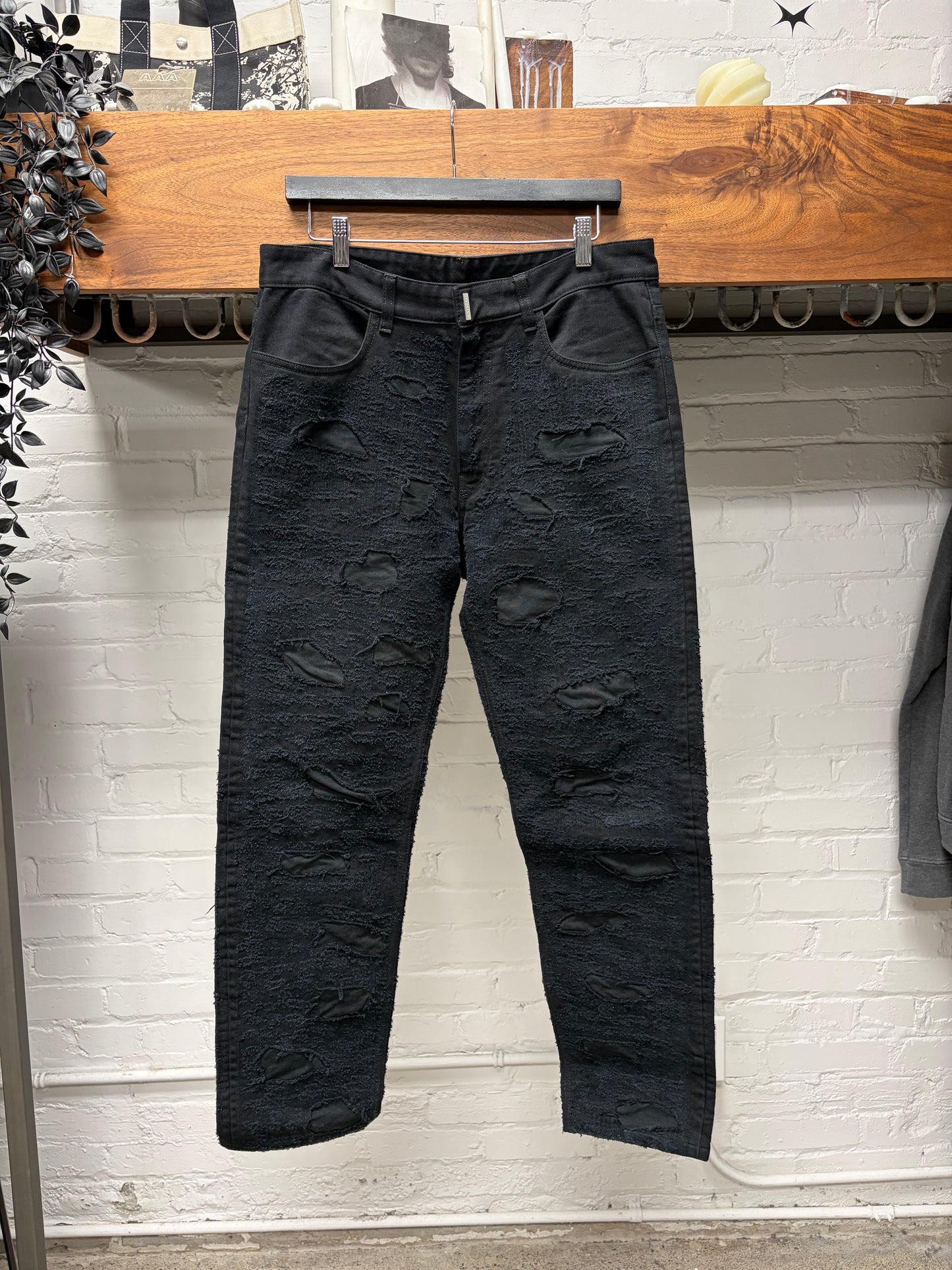 AW2022 Givenchy by Matthew Williams ‘Boro’ Repaired Black Denim
