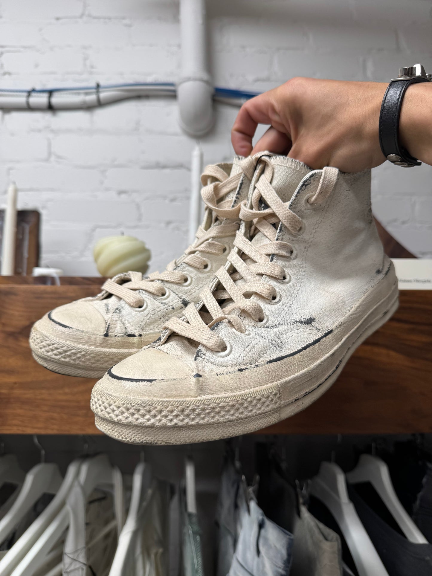 Maison Margiela x Converse ‘Chuck 70’ Paint Crack High Top Sneakers